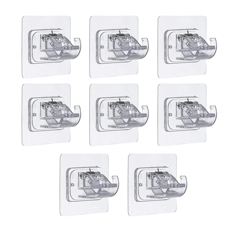 8 PCS Self Adhesive Curtain Rod Bracket No Drill Curtain Rods Brackets Storage Hooks Clamp
8 PCS Self Adhesive Curtain Rod Bracket No Drill Curtain Rods Brackets Storage Hooks Clamp