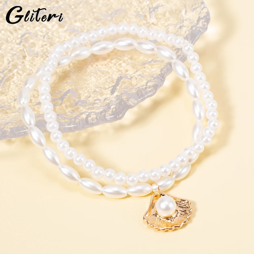 GEITERI Simple Double Layer Irregular Pearl Anklets For Women Girls Gold Color Shell Pendant Foot Chain Vintage Jewelry Female
GEITERI Simple Double Layer Irregular Pearl Anklets For Women Girls Gold Color Shell Pendant Foot Chain Vintage Jewelry Female