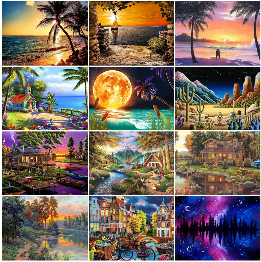 DIY 5D Diamond Painting Scenery Sunset Seaside Villa Embroidery Cross Stitch Set Hand Inlaid Gifts Home Wall Art Decoration
DIY 5D Diamond Painting Scenery Sunset Seaside Villa Embroidery Cross Stitch Set Hand Inlaid Gifts Home Wall Art Decoration