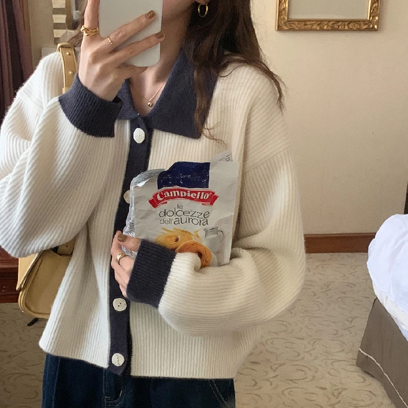 Vintage Turn Down Collar Autumn Sweater Cardigans Women Single Breasted Jumpers Elegant Office Lady Knitwear Thick Harajuku 2023
Vintage Turn Down Collar Autumn Sweater Cardigans Women Single Breasted Jumpers Elegant Office Lady Knitwear Thick Harajuku 2023