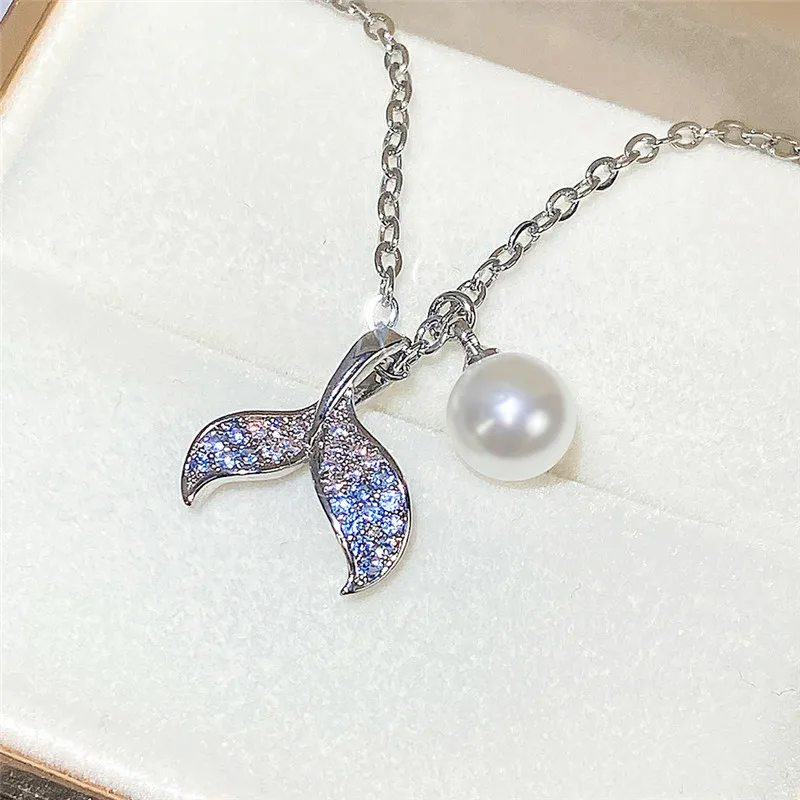 New Trendy Plated Women Pendant Romantic Mermaid Tail Necklace sTemperament Clavicle Fashion Simple Pearl Pendant Jewelry
New Trendy Plated Women Pendant Romantic Mermaid Tail Necklace sTemperament Clavicle Fashion Simple Pearl Pendant Jewelry