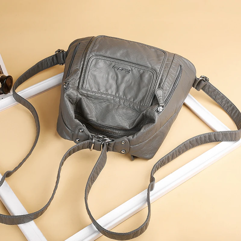 Женский рюкзак из мягкой искусственной кожи, сумка-мессенджер, вместительные повседневные сумки на плечо, брендовая дизайнерская Повседне... 
Женский рюкзак из мягкой искусственной кожи, сумка-мессенджер, вместительные повседневные сумки на плечо, брендовая дизайнерская Повседне...