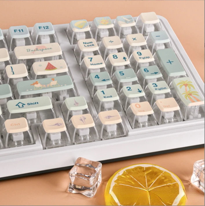 Pudding Transparent Keycaps Summer Beach Theme Sublimation For Mechanical Keyboard White Blue ASA PBT Backlight Keycap
Pudding Transparent Keycaps Summer Beach Theme Sublimation For Mechanical Keyboard White Blue ASA PBT Backlight Keycap