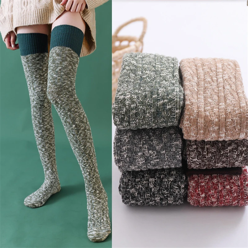 Women Winter Cable Knit Over Knee Long Boot Stitching Color Warm Stockings Candy Color Cute Tights Party Christmas Long Sock
Women Winter Cable Knit Over Knee Long Boot Stitching Color Warm Stockings Candy Color Cute Tights Party Christmas Long Sock