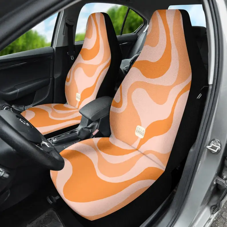 Peach Groovy Retro Boho Waves Cute Y2K Hippie Car Seat Covers for Vehicle for Women Set of 2
Peach Groovy Retro Boho Waves Cute Y2K Hippie Car Seat Covers for Vehicle for Women Set of 2