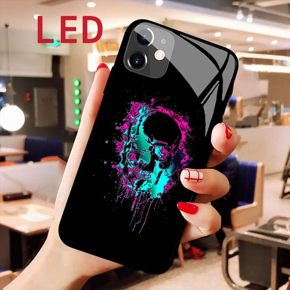 Human Skeleton RGB Luminous Tempered Glass Phone Case for Apple Iphone 14 13 12 11 Pro Max XS XR Light Flash LED Backlight Cover
Human Skeleton RGB Luminous Tempered Glass Phone Case for Apple Iphone 14 13 12 11 Pro Max XS XR Light Flash LED Backlight Cover