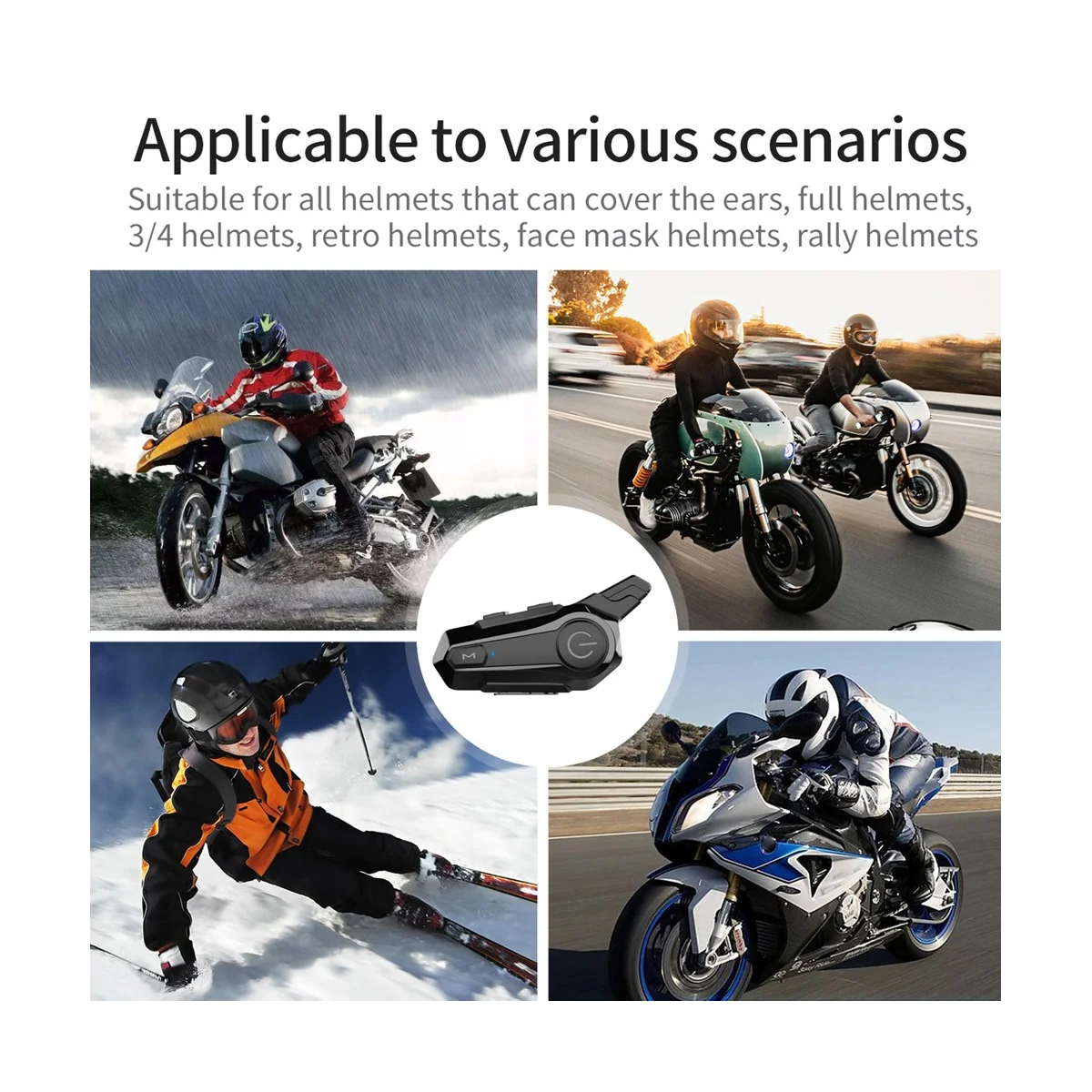 BT5.0 Motorcycle Headset Intercom Interconnection Outdoor Riding Helmet Headset with DSP+CVC Noise Reduction Function
BT5.0 Motorcycle Headset Intercom Interconnection Outdoor Riding Helmet Headset with DSP+CVC Noise Reduction Function