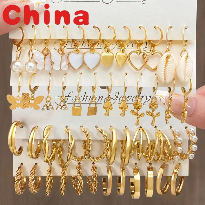 Butterfly Twist Hoop Earrings Set Heart Hollow Dangle Earrings for Women Metal Gold Color Stud Earrings Trendy Jewelry
Butterfly Twist Hoop Earrings Set Heart Hollow Dangle Earrings for Women Metal Gold Color Stud Earrings Trendy Jewelry