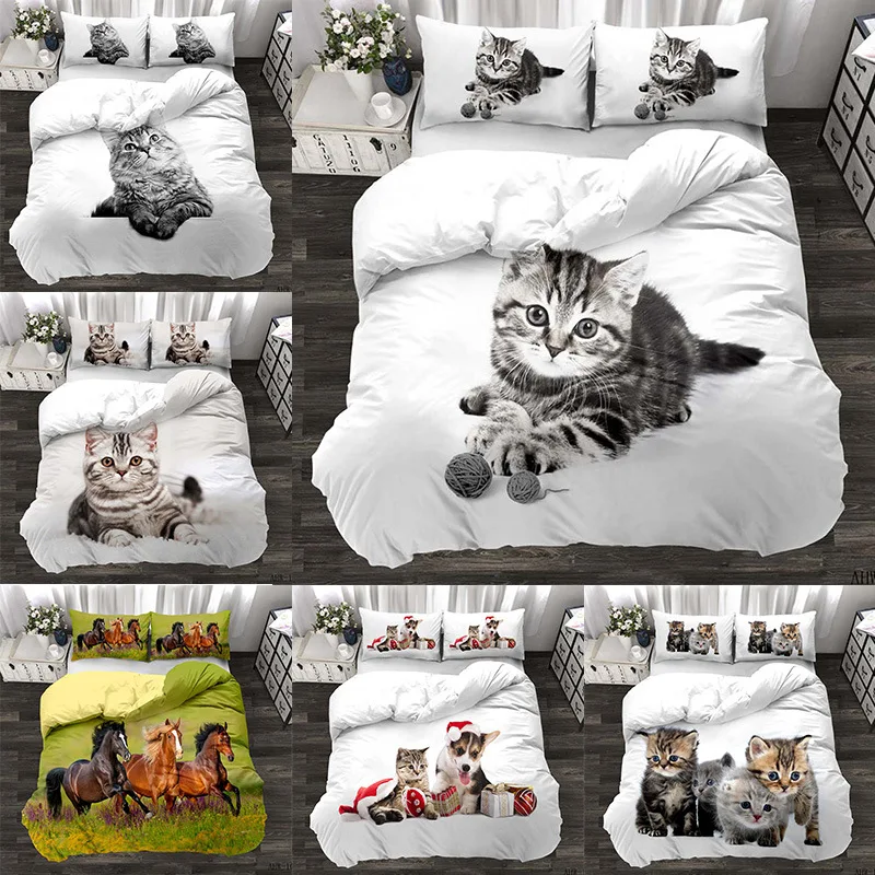 3D Dog and Cat Realistic Print Bedclothes Set Down Quilt Cover Pillowcase Cute Animals Children Bedroom Home Textiles
3D Dog and Cat Realistic Print Bedclothes Set Down Quilt Cover Pillowcase Cute Animals Children Bedroom Home Textiles