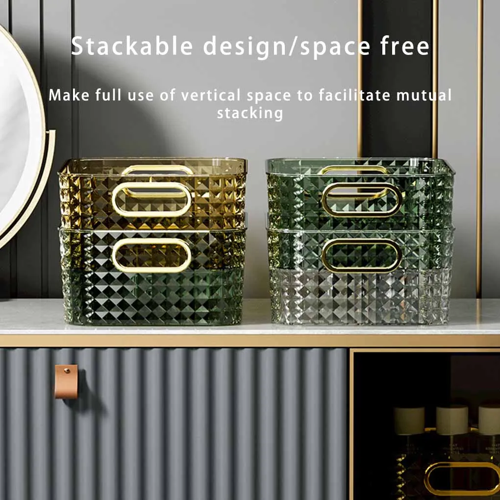 Storage Bin Sundries Cosmetics Basket Food Organizer Remote Control Organizing for Home Kitchen Transparent Gold
Storage Bin Sundries Cosmetics Basket Food Organizer Remote Control Organizing for Home Kitchen Transparent Gold