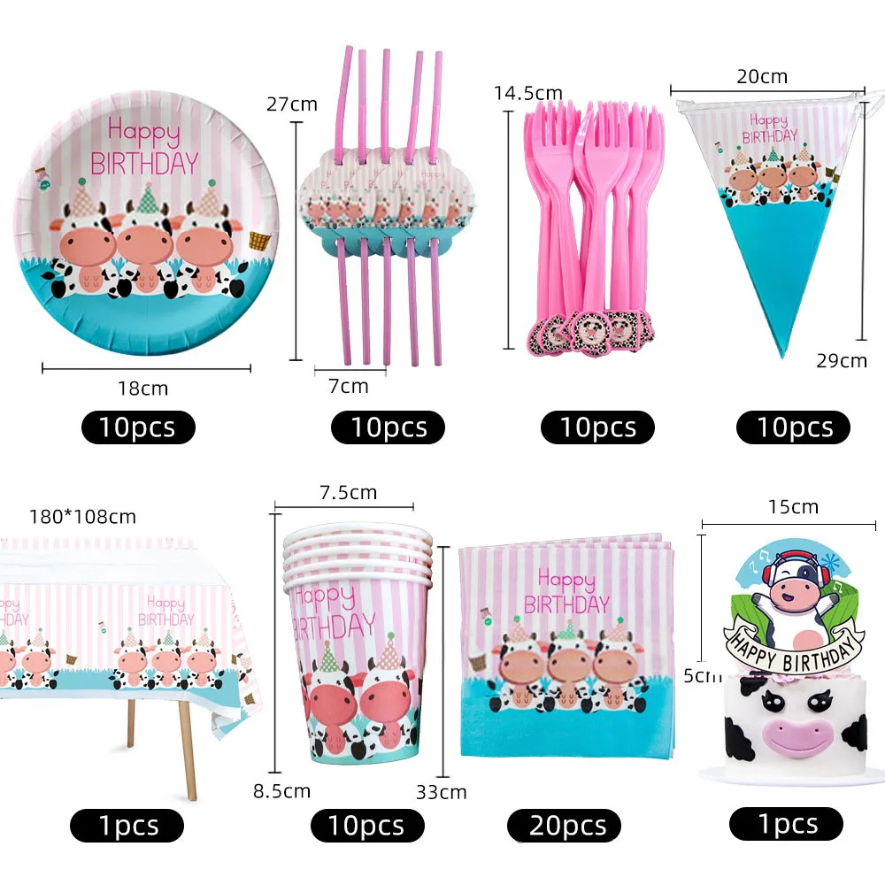 JOLLYBOOM Cow Theme Birthday Party Decoration Tableware Paper Plate Cup Tablecloth Napkin Cake Topper Birthday Party Supplies
JOLLYBOOM Cow Theme Birthday Party Decoration Tableware Paper Plate Cup Tablecloth Napkin Cake Topper Birthday Party Supplies