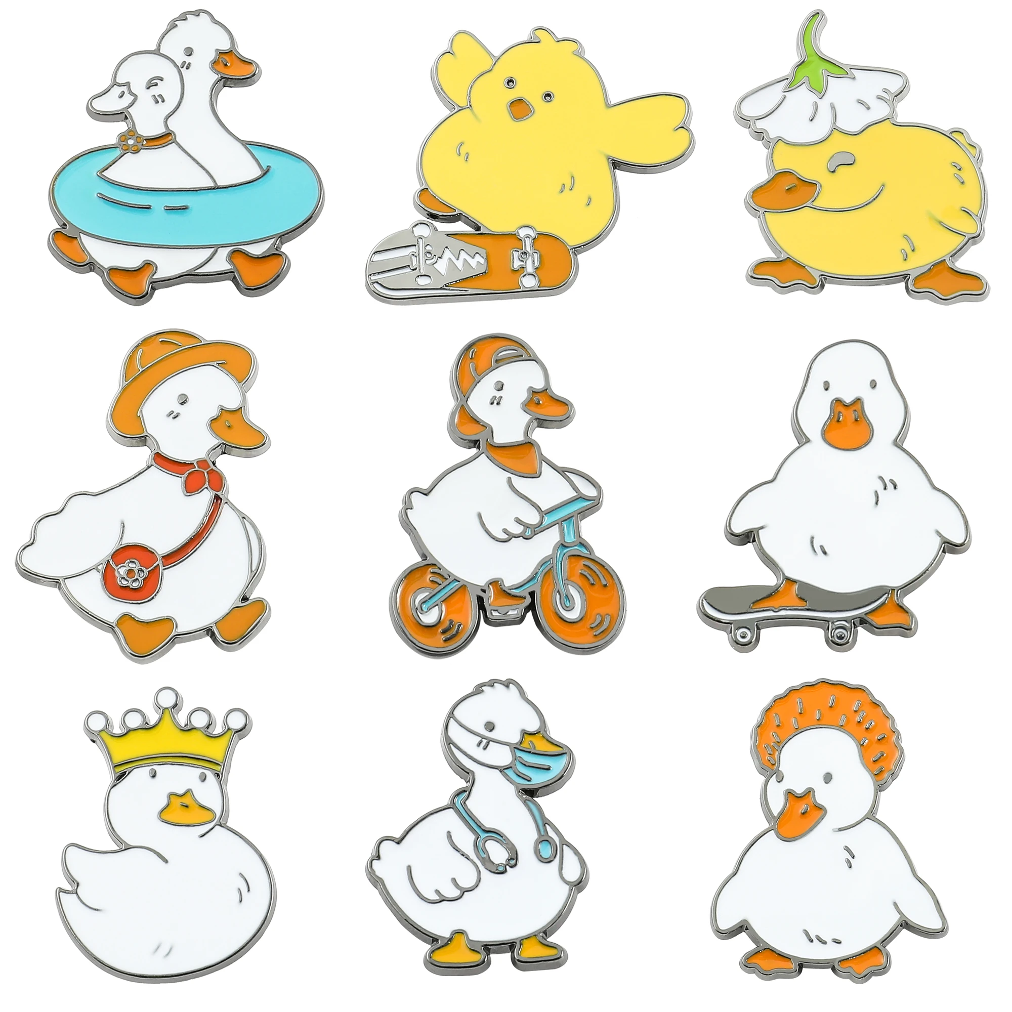 Cartoon Animal Duck With Hat Enamel Pin Cute White Goose Wear Mask Badge for Backpack Jewelry Metal Brooches Accessories Gifts
Cartoon Animal Duck With Hat Enamel Pin Cute White Goose Wear Mask Badge for Backpack Jewelry Metal Brooches Accessories Gifts