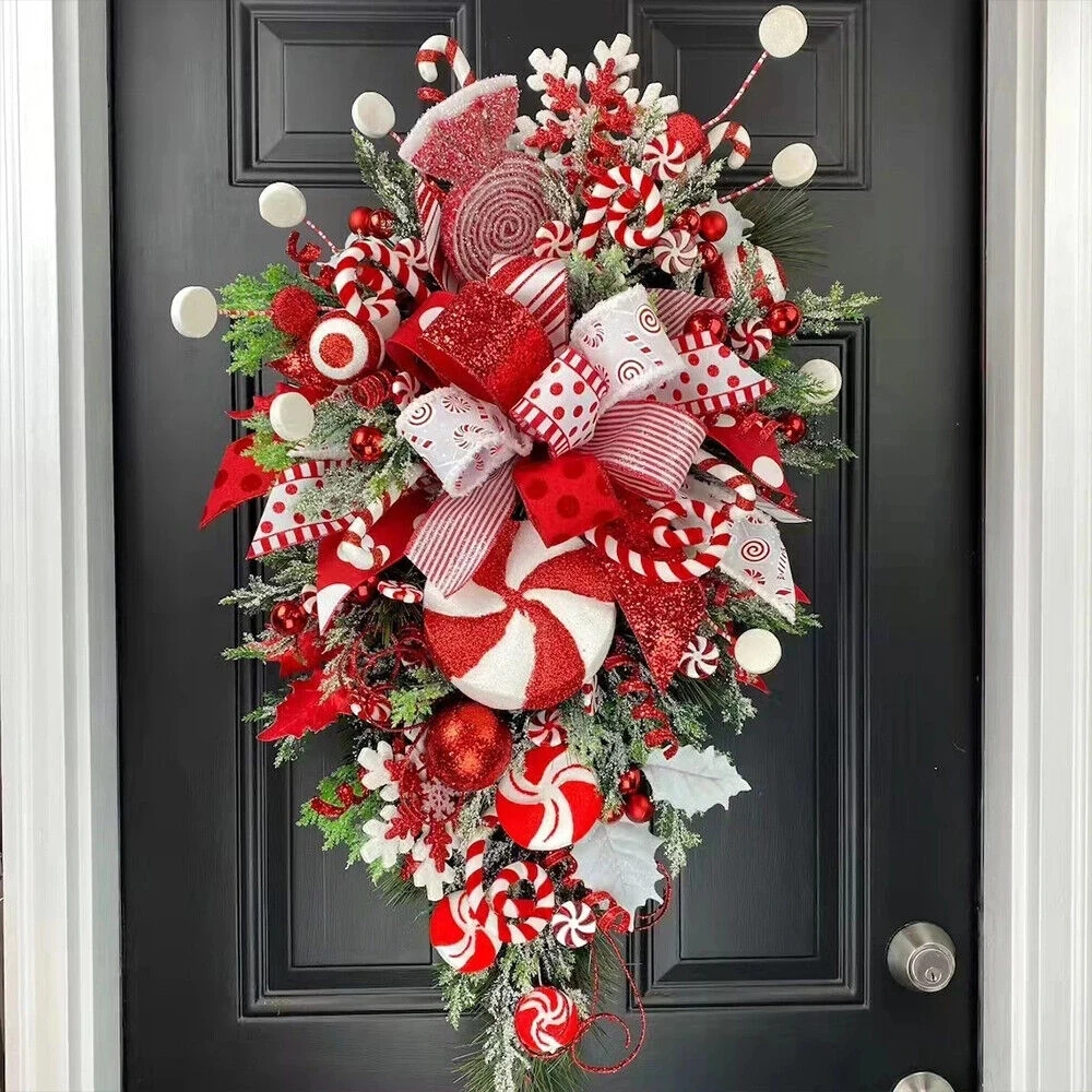 Christmas Wreath Garland Candy Cane Bow Ornament Xmas Front Door Hanging Wall Home Decor Christmas Decoration 2023
Christmas Wreath Garland Candy Cane Bow Ornament Xmas Front Door Hanging Wall Home Decor Christmas Decoration 2023