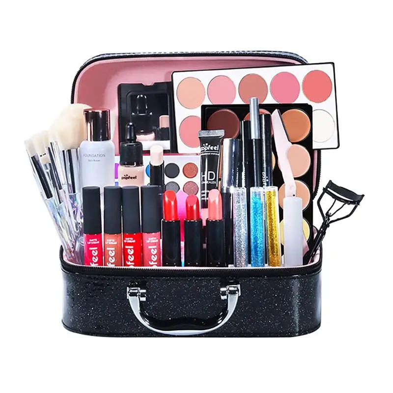 All In Full Professional Cosmetics Makeup Kit Eyeshadow Lip Gloss Lipstick Makeup Brushes Eyebrow Concealer With Bag
All In Full Professional Cosmetics Makeup Kit Eyeshadow Lip Gloss Lipstick Makeup Brushes Eyebrow Concealer With Bag