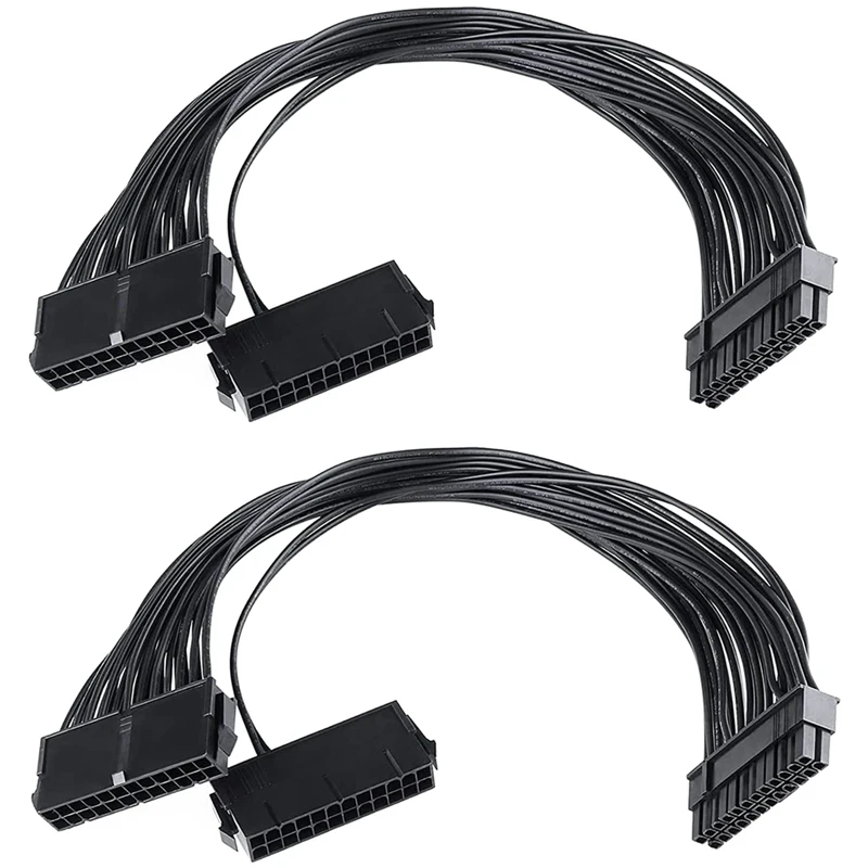 2Pcs Power Adapter Pack Dual PSU Extension Cable, 24 Pin 18 AWG, Used For ATX Motherboard Game Mining
2Pcs Power Adapter Pack Dual PSU Extension Cable, 24 Pin 18 AWG, Used For ATX Motherboard Game Mining