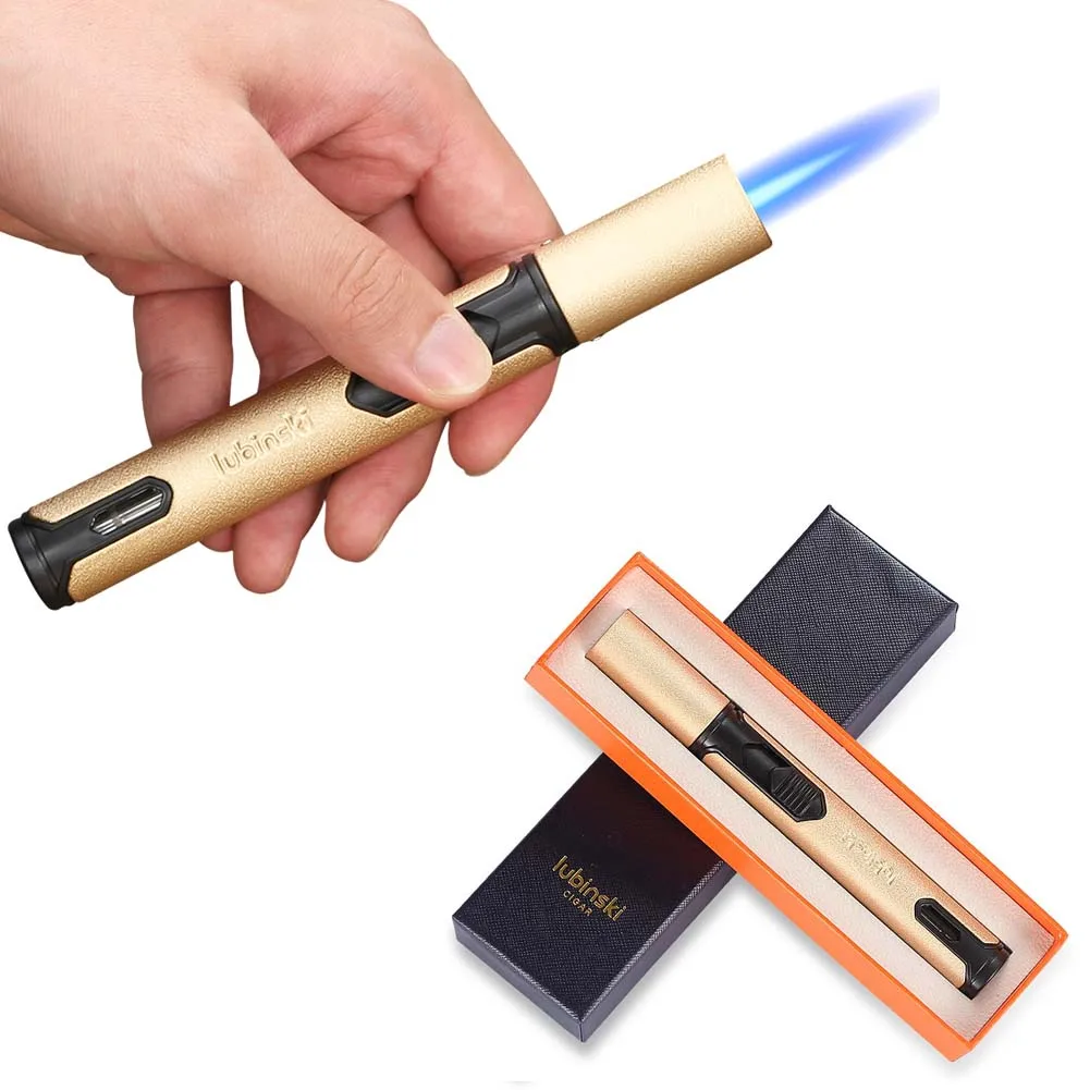 LUBINSKI Luxury Cigar Lighter Butane Gas Turbo Windproof Torch Jet Professional Home Accessories Unusual Lighter 
LUBINSKI Luxury Cigar Lighter Butane Gas Turbo Windproof Torch Jet Professional Home Accessories Unusual Lighter