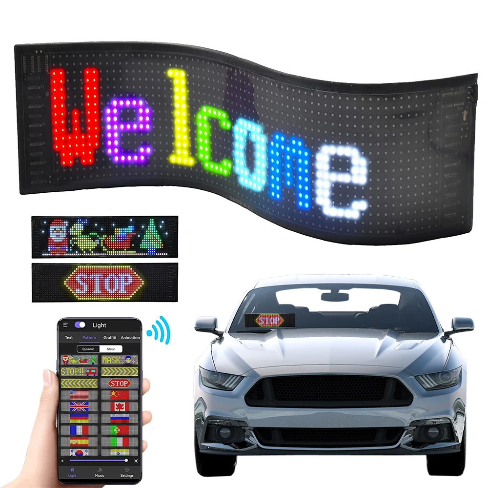 LED Folding Flexible Display Bluetooth APP Control Programmable Scrolling Signs Name Badge Tag Message for Car Supplies
LED Folding Flexible Display Bluetooth APP Control Programmable Scrolling Signs Name Badge Tag Message for Car Supplies