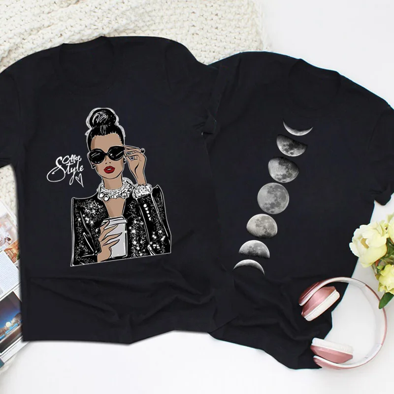 2 Pcs/lot T Shirt Fashion Women T Shirt Moon and Coffee Girl Print T-shirt Summer Female Tops Ladies Short Sleeve Tee Shirts Top
2 Pcs/lot T Shirt Fashion Women T Shirt Moon and Coffee Girl Print T-shirt Summer Female Tops Ladies Short Sleeve Tee Shirts Top