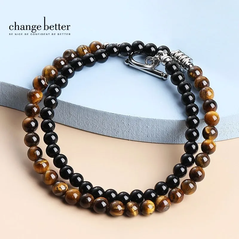 CHANGE BETTER 6mm Natural Tiger Eyes Beaded Bracelet Men Women Bohe Double Layer Minimalist Bangles For Girls Fashion Jewelry
CHANGE BETTER 6mm Natural Tiger Eyes Beaded Bracelet Men Women Bohe Double Layer Minimalist Bangles For Girls Fashion Jewelry