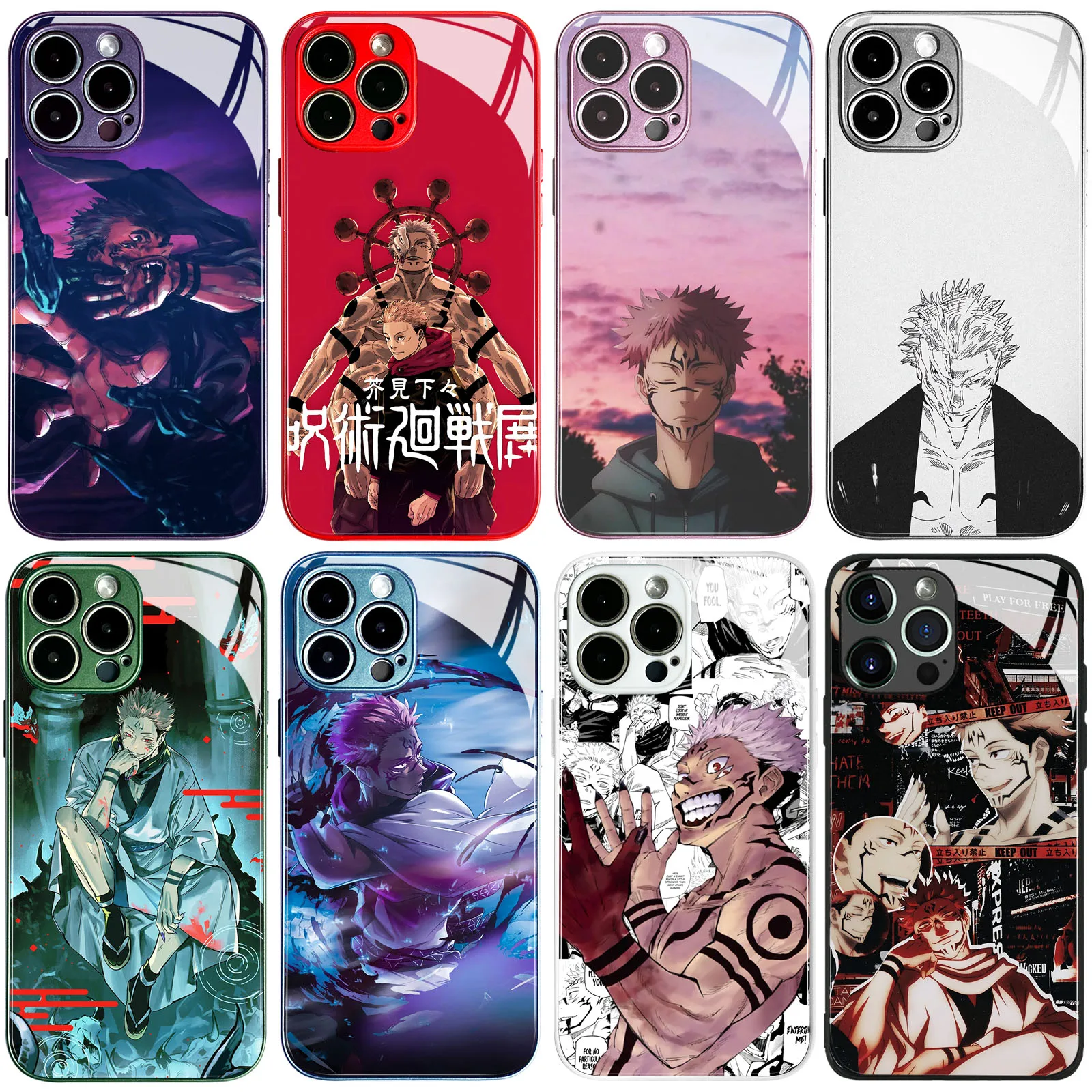 Защитный чехол Sukuna манга мягкий силиконовый стеклянный для телефона iPhone Xr Xs 12 13