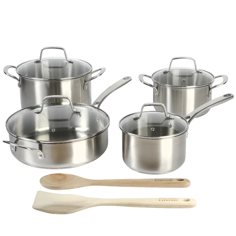 Martha Stewart Everyday Silverberry 10-Piece Matte Silver Stainless Steel Cookware Set
Martha Stewart Everyday Silverberry 10-Piece Matte Silver Stainless Steel Cookware Set