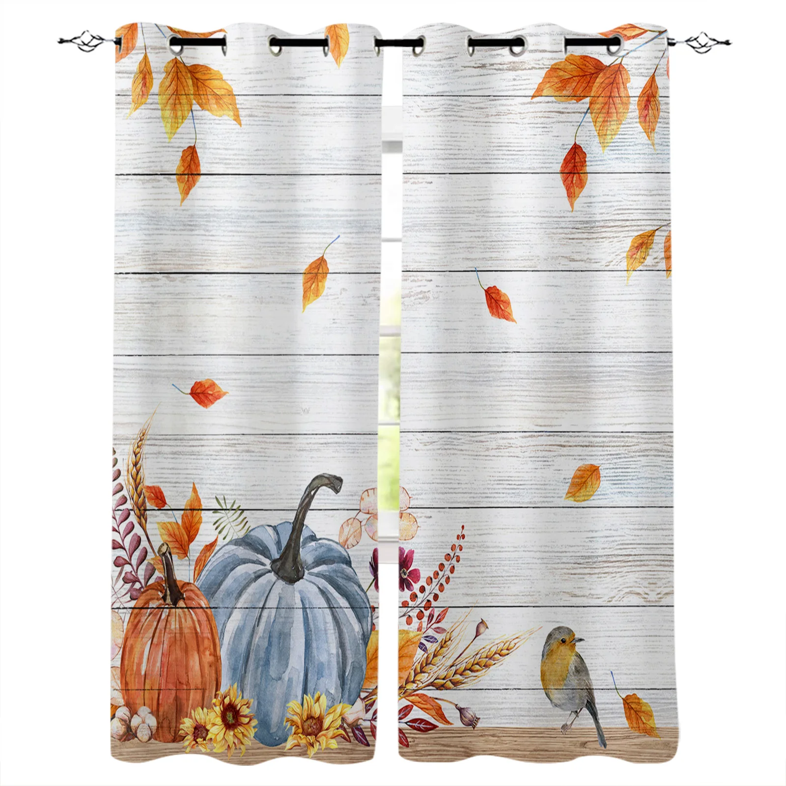 

Осенние занавески в виде тыквы на День Благодарения, большие окна, занавески для ванной, кухни, комнатное украшение, занавеска для детской комнаты