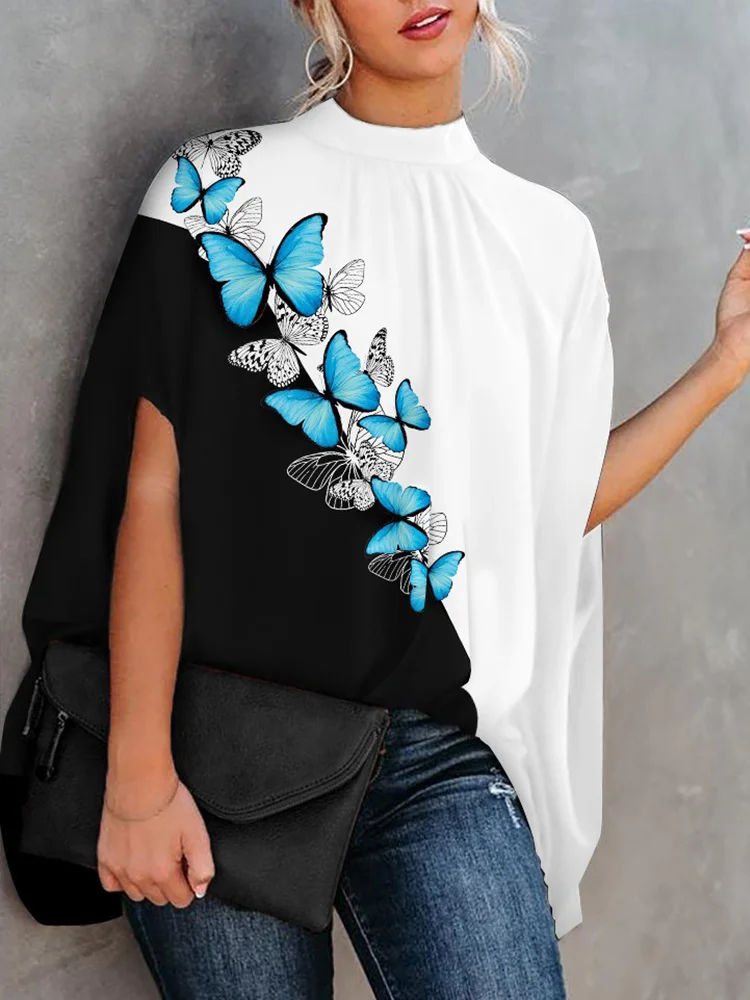 Vintage Harajuku Print Loose Party Blouse Elegant Stand Collar Batwing Sleeve Shirts Office Ladies Fashion Tops Blusa Streetwear
Vintage Harajuku Print Loose Party Blouse Elegant Stand Collar Batwing Sleeve Shirts Office Ladies Fashion Tops Blusa Streetwear