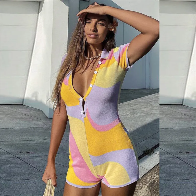 y2k Knitted Short Sleeve Playsuit Women Bodycon Buttons Rompers Turn Down Collar One Piece Bodies Fashion Harajuku Beachwear New
y2k Knitted Short Sleeve Playsuit Women Bodycon Buttons Rompers Turn Down Collar One Piece Bodies Fashion Harajuku Beachwear New