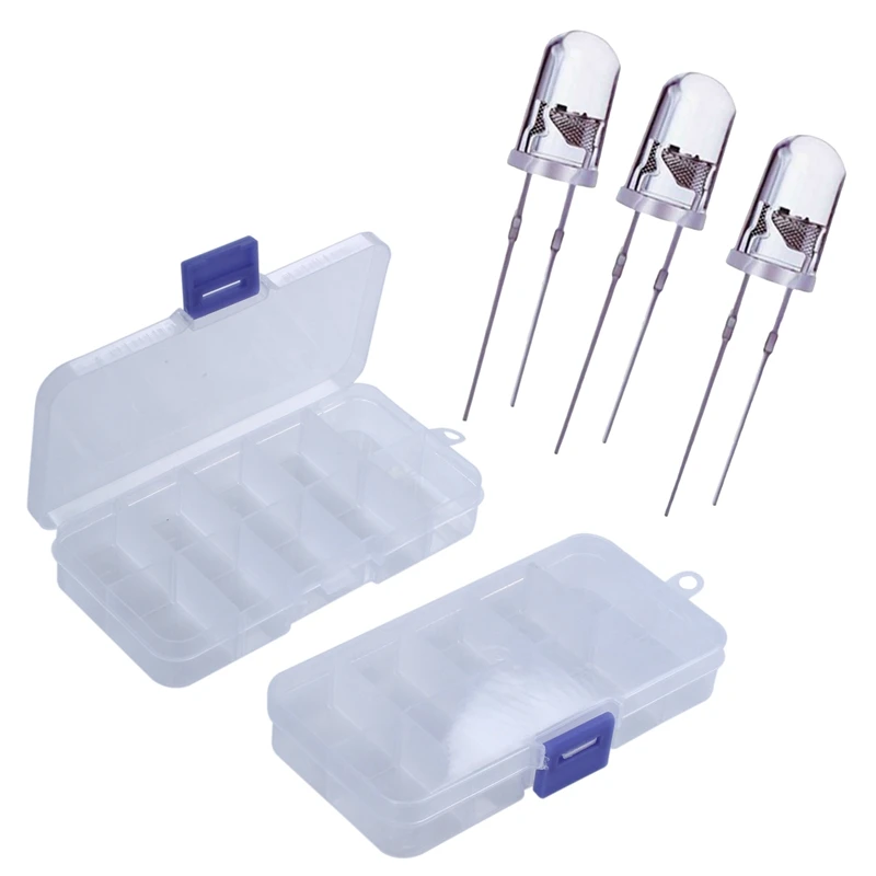 2Pcs 10-Slot Portable Plastic Resistors Electronic Component Case Box & 100Pcs 5Mm Round Purple Uv Led Diode Super Bright Water
2Pcs 10-Slot Portable Plastic Resistors Electronic Component Case Box & 100Pcs 5Mm Round Purple Uv Led Diode Super Bright Water