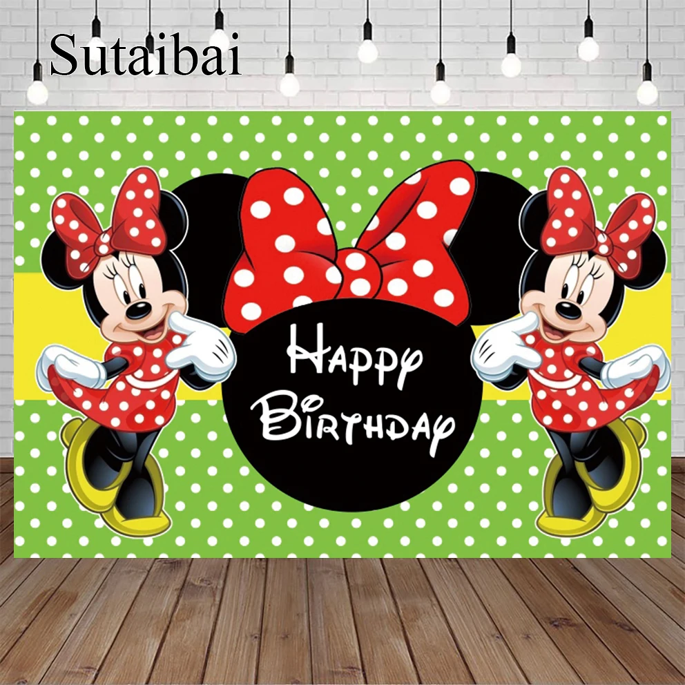 Disney Minnie Mouse Green White Dots Photography Backgrounds For Girls Birthday Party Newborn Studio Props Banner Backdrops 
Disney Minnie Mouse Green White Dots Photography Backgrounds For Girls Birthday Party Newborn Studio Props Banner Backdrops