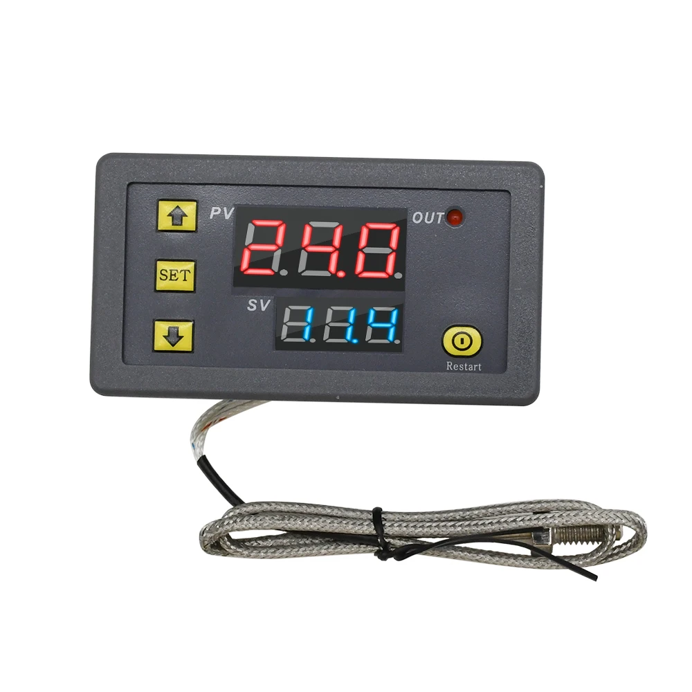 DC 5V 12V 24V 110V 220V AC Digital Temperature Controller -60~500 Degree K-type M6 Probe Thermocouple Sensor Embedded Thermostat
DC 5V 12V 24V 110V 220V AC Digital Temperature Controller -60~500 Degree K-type M6 Probe Thermocouple Sensor Embedded Thermostat