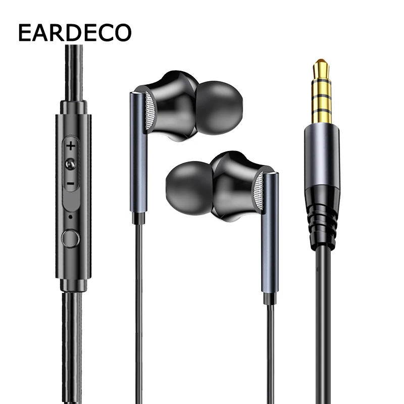 

EARDECO Hifi Wired Headphones with Microphone Sport Earphone with Cable Wire In-ear Earbuds Headset for Phone Noise Canceling