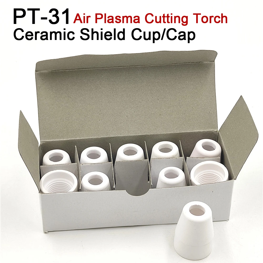 10Pcs PT-31 Ceramic Shield Cup/Cap Inverte Air Plasma Cutter Cutting Machine Torch Gun Consumables Accessories Spare Parts
10Pcs PT-31 Ceramic Shield Cup/Cap Inverte Air Plasma Cutter Cutting Machine Torch Gun Consumables Accessories Spare Parts