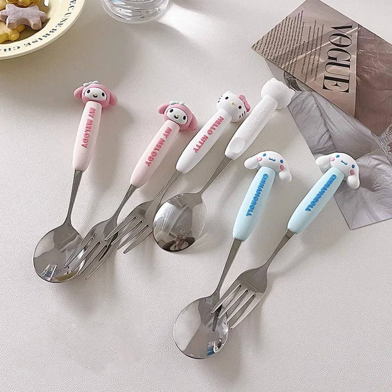 Sanrio Kawaii Tableware Hello Kitty Cartoon Anime Cute Delicate Household Stainless Steel Children Two Piece Set of Tableware
Sanrio Kawaii Tableware Hello Kitty Cartoon Anime Cute Delicate Household Stainless Steel Children Two Piece Set of Tableware