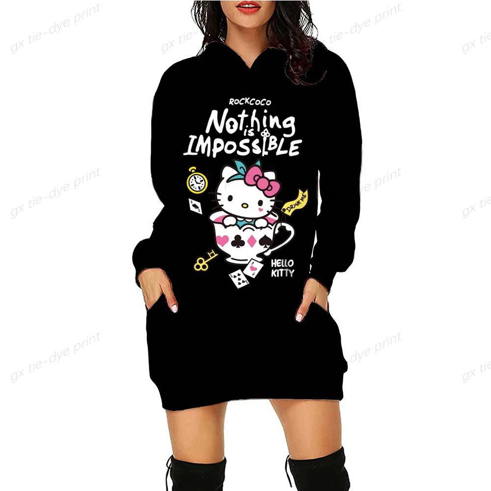 Толстовка с капюшоном HELLO KITTY Женская, японское аниме смешное мультяшное приталенное платье с котенком 90-х, с рисунком из мультфильма «HELLO KITTY... 
Толстовка с капюшоном HELLO KITTY Женская, японское аниме смешное мультяшное приталенное платье с котенком 90-х, с рисунком из мультфильма «HELLO KITTY...