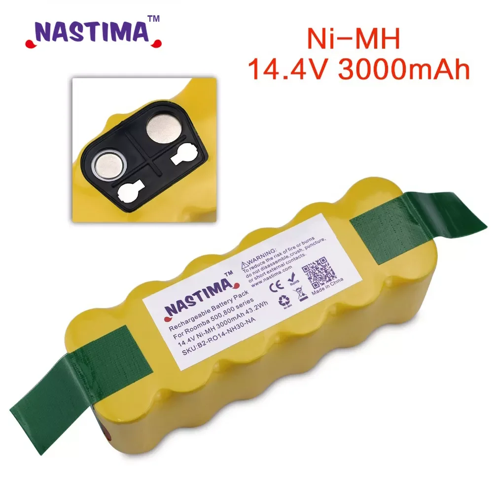 Replacement 3000mAh NI-Mh Battery for iRobot Roomba 500 600 700 800 Series 536 555 560 580 620 630 650 760 770 780 790 870 880
Replacement 3000mAh NI-Mh Battery for iRobot Roomba 500 600 700 800 Series 536 555 560 580 620 630 650 760 770 780 790 870 880