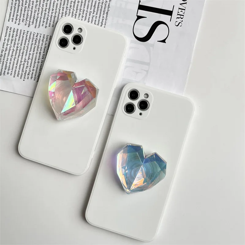 

Luxury Popular3D Heart Shape Colorful Gradient Color Expandable Grip Tok Phone Holder Finger Ring Support Socket Griptok Holder