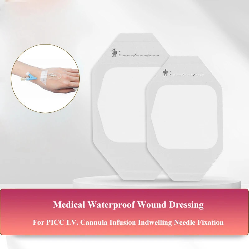 

100Pcs Medical Waterproof Wound Dressing PU Film Sticker For PICC I.V. Cannula Infusion Indwelling Needle Catheter Fixation