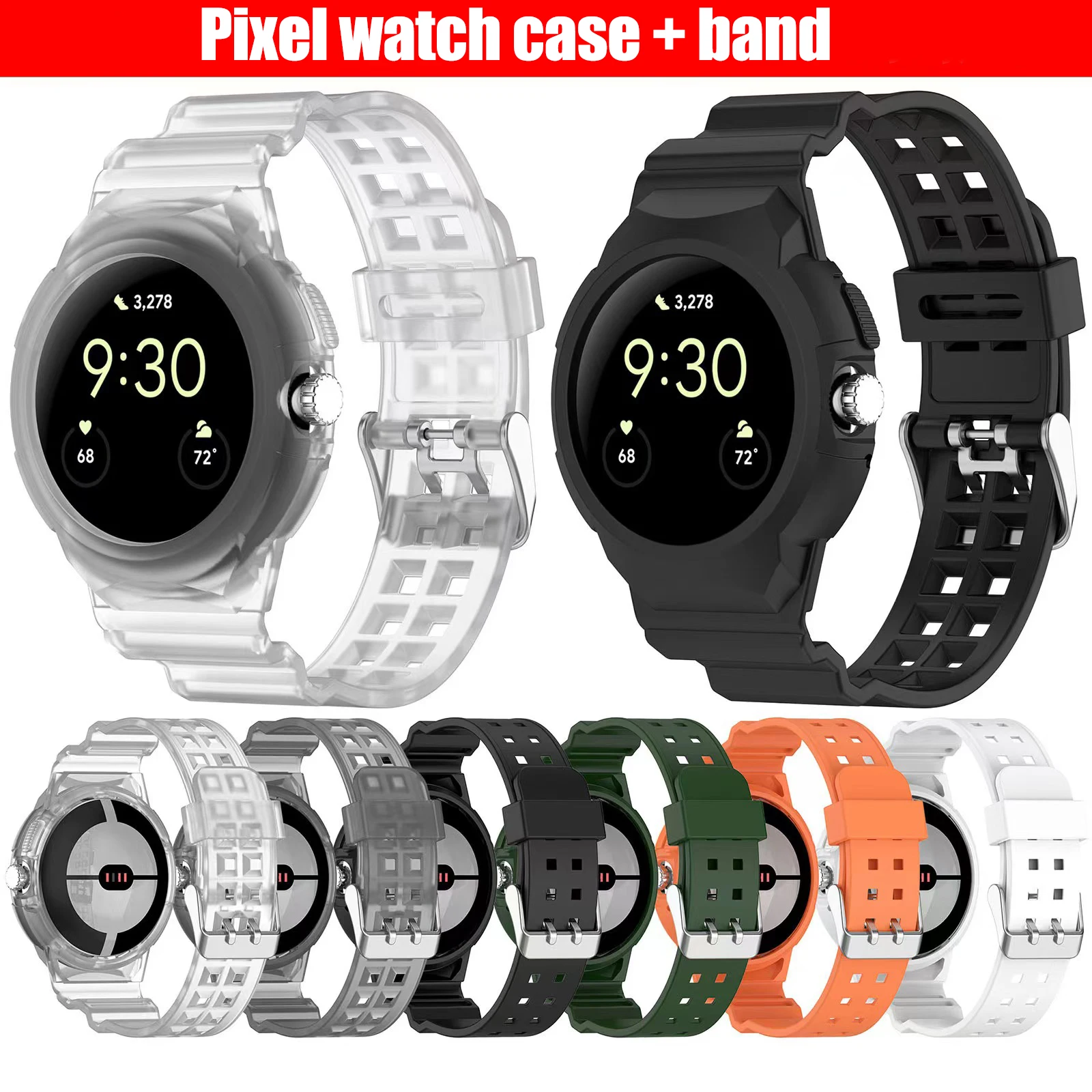 Strap Case for Google Pixel Watch Band for Pixel Watch TPU Belt Hollow Protective Cover Silicone Bracelet Smartwatch Wristband
Strap Case for Google Pixel Watch Band for Pixel Watch TPU Belt Hollow Protective Cover Silicone Bracelet Smartwatch Wristband