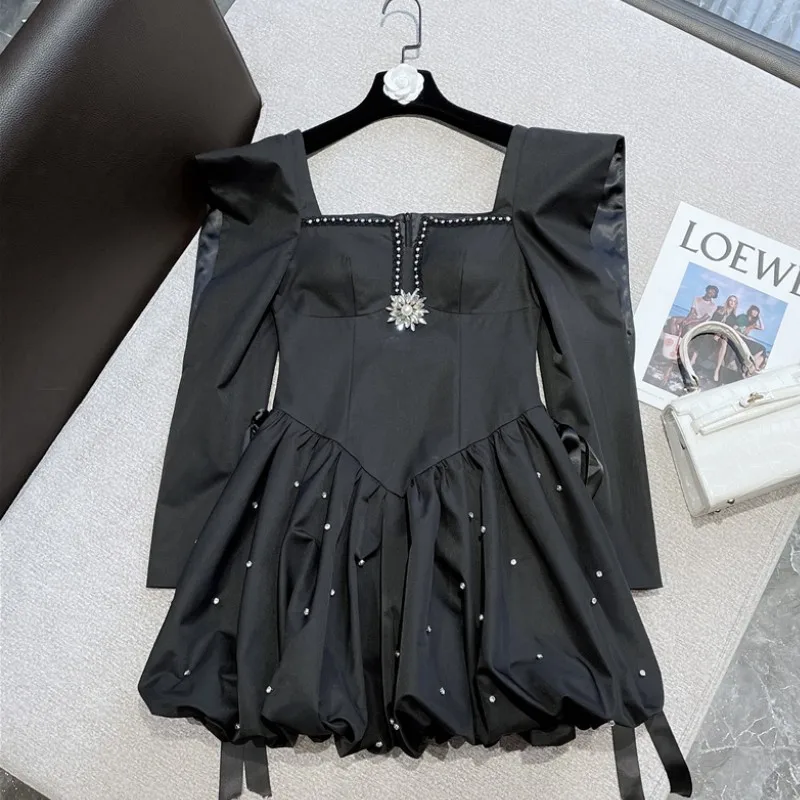 Vintage Elegant Sweet Beading Black Princess Party Dresses France Chic Women Hollow Sleeve Fluffy Dress Korean Ball Gown Dress
Vintage Elegant Sweet Beading Black Princess Party Dresses France Chic Women Hollow Sleeve Fluffy Dress Korean Ball Gown Dress