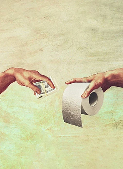 Печать на холсте "Рука Бога и Адам"