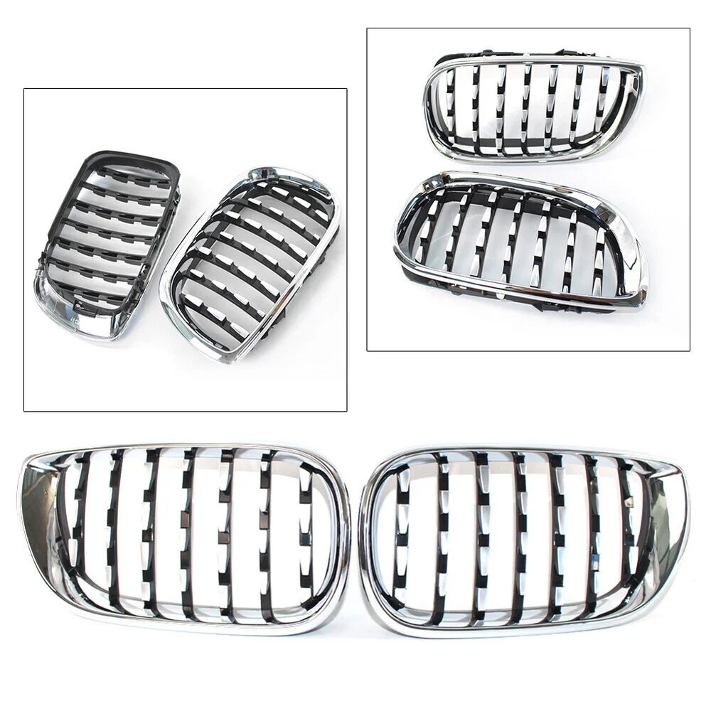Pair Chrome Latest Style Front Kidney Grille Diamond Metor For BMW E46 4D 02-05
Pair Chrome Latest Style Front Kidney Grille Diamond Metor For BMW E46 4D 02-05