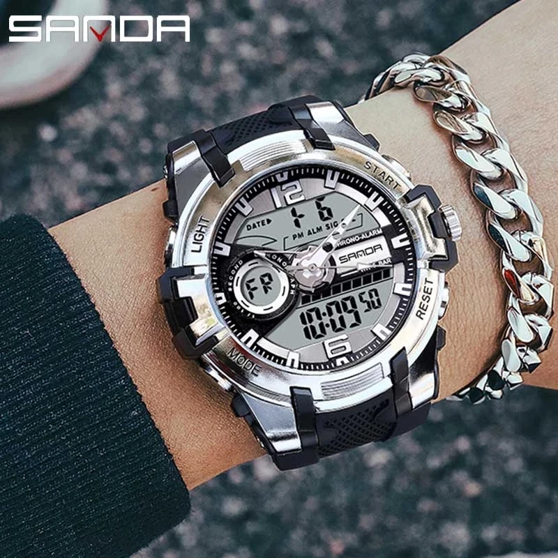 SANDA G Style Digital Watch Men Waterproof Shock Quartz Dual Display Sport Men Watches LED Chrono Electronic relogio masculino
SANDA G Style Digital Watch Men Waterproof Shock Quartz Dual Display Sport Men Watches LED Chrono Electronic relogio masculino