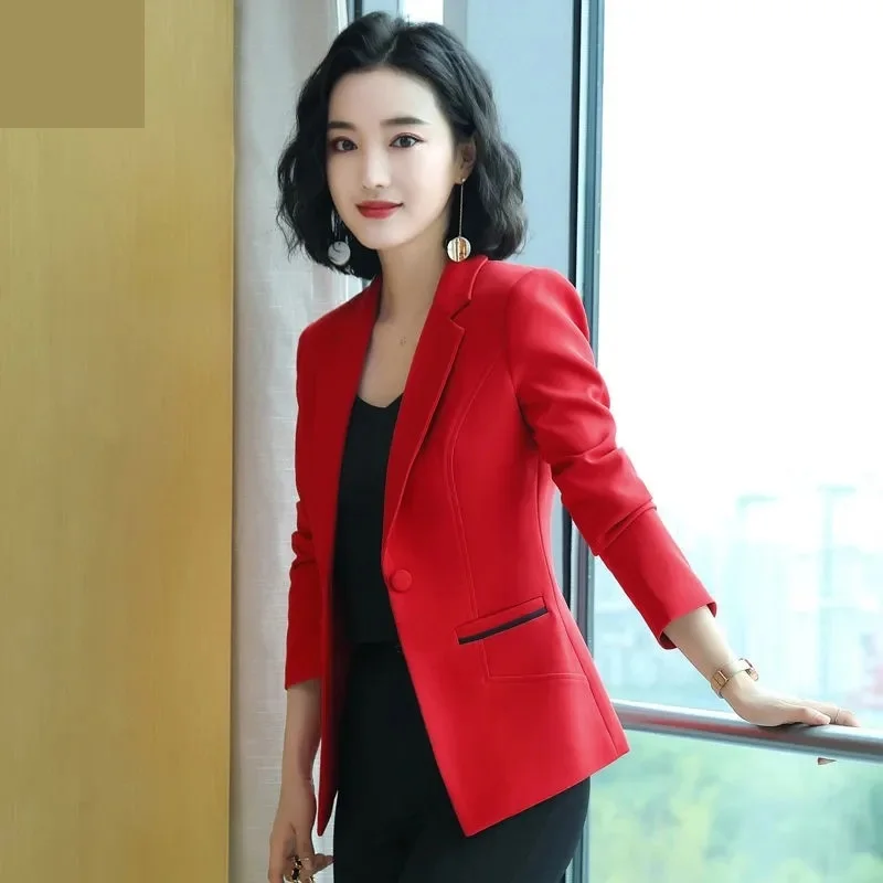 Spring Autumn Elegant Red Blazer Women Jacket 2022 New Slim Fit Long Sleeve Outerwear Notched Collar Single Button Female Tops
Spring Autumn Elegant Red Blazer Women Jacket 2022 New Slim Fit Long Sleeve Outerwear Notched Collar Single Button Female Tops