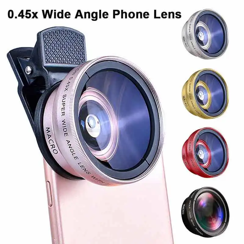 New 2 in 1 Mobile Phone Lens 37mm 0.45X 49UV Super Wide-Angle + Macro HD Lens HD Camera Lens Universal for iPhone Android Phone
New 2 in 1 Mobile Phone Lens 37mm 0.45X 49UV Super Wide-Angle + Macro HD Lens HD Camera Lens Universal for iPhone Android Phone