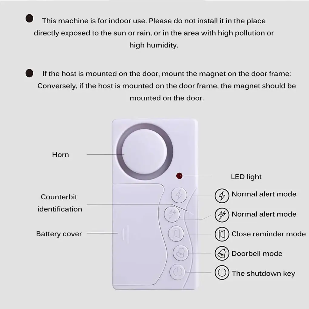 Door Anti-theft Alarm 4 in 1 Multifunctional Doorbell 108db Loud Volume Sensor Battery Powered Home Office Accessories
Door Anti-theft Alarm 4 in 1 Multifunctional Doorbell 108db Loud Volume Sensor Battery Powered Home Office Accessories