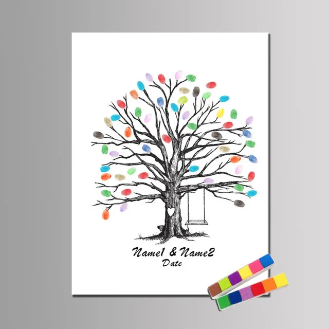 Creative love tree Fingerprint DIY Signature Fingerprint Tree Guest Book Baptism Birthday Party Wedding Decoration Guest Book 
Creative love tree Fingerprint DIY Signature Fingerprint Tree Guest Book Baptism Birthday Party Wedding Decoration Guest Book