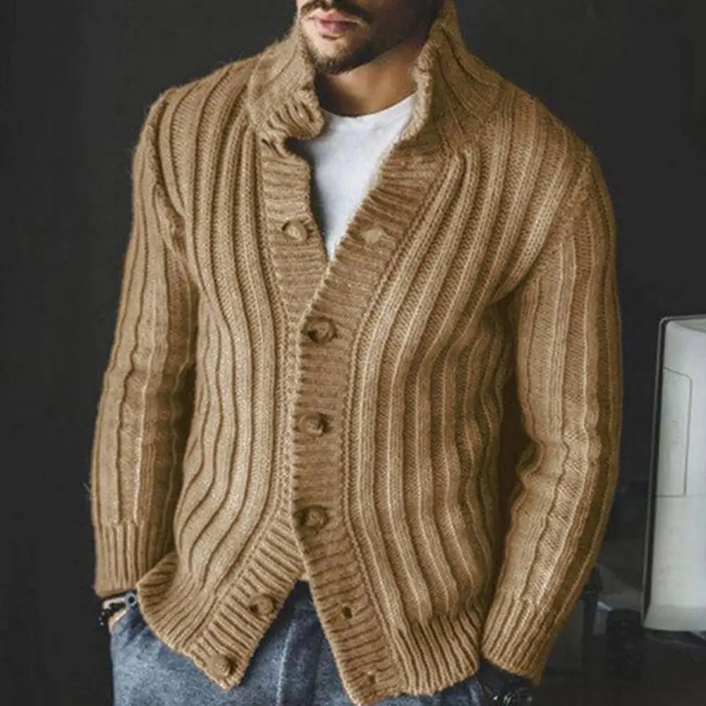 Men Sweater Coat Lapel Collar Single-breasted Long Sleeves Solid Color Keep Warm Business Knitted Cardigan Coat Men Clothing
Men Sweater Coat Lapel Collar Single-breasted Long Sleeves Solid Color Keep Warm Business Knitted Cardigan Coat Men Clothing