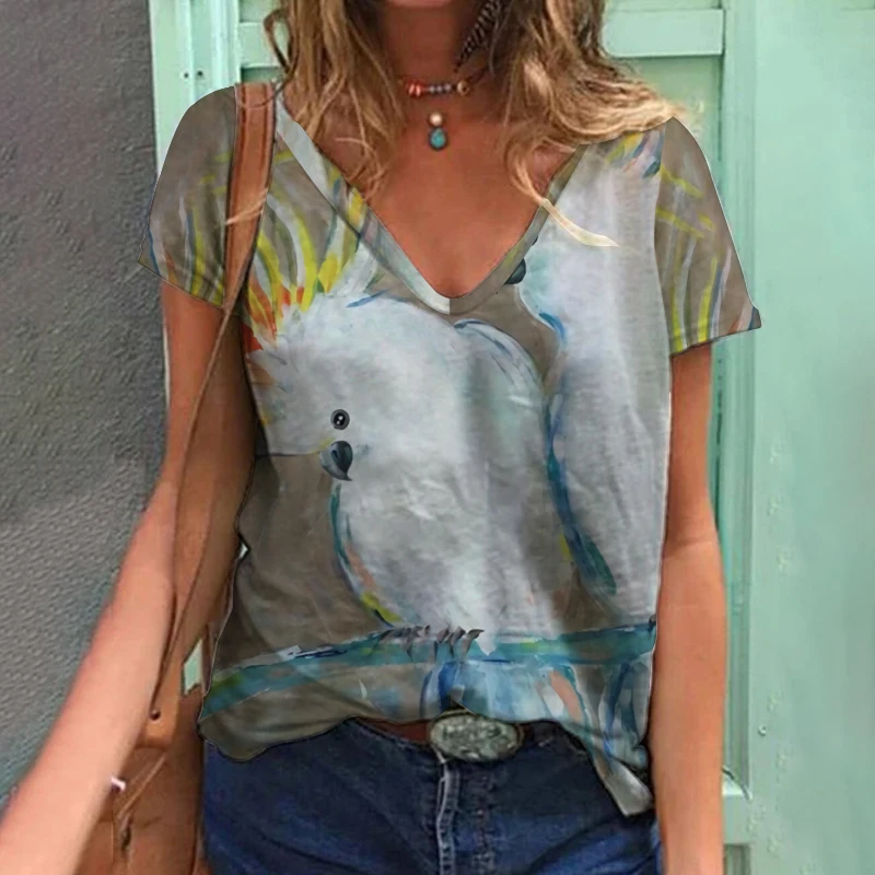 Cartoon Women's Shirt Kawaii Short Sleeve T-shirt 2023 Summer Parrot Print Casual T-shirt Funny Pattern T-shirt Top y2k
Cartoon Women's Shirt Kawaii Short Sleeve T-shirt 2023 Summer Parrot Print Casual T-shirt Funny Pattern T-shirt Top y2k