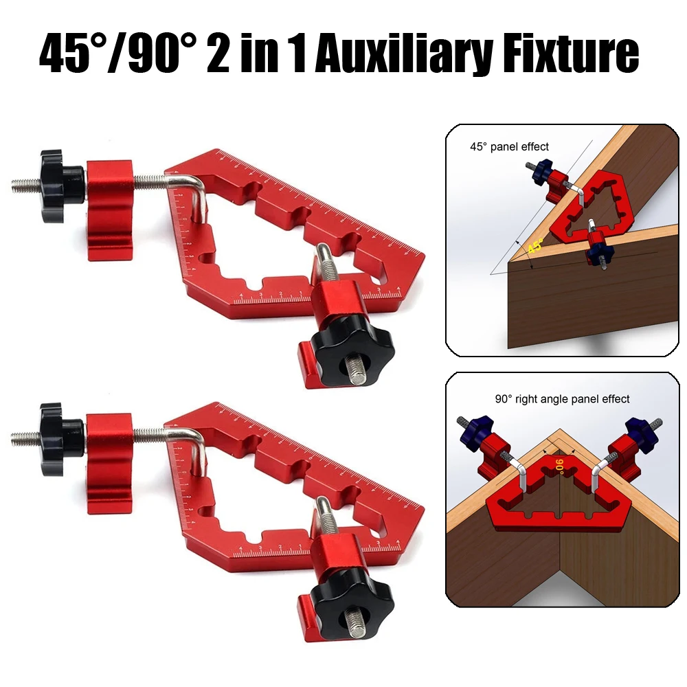 45 and 90 Degrees Auxiliary Fixture Precision Clamping Squares Splicing board Positioning Panel Fixed clip Woodworking tools
45 and 90 Degrees Auxiliary Fixture Precision Clamping Squares Splicing board Positioning Panel Fixed clip Woodworking tools